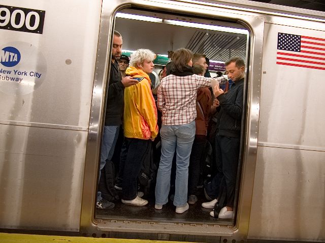 Subway car crowd crowd